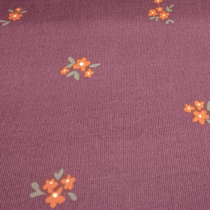 Fein-Cord Baumwolle mit Blumenmuster, violett, Feincord floral