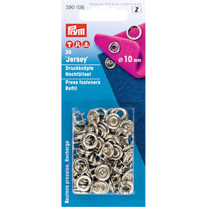 Prym Nähfrei Jersey Druckknöpfe 10 mm silber Nachfüllpaket