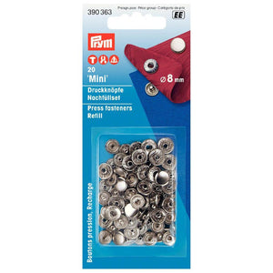 Prym Nähfrei Druckknöpfe Mini 8 mm silber Nachfüllpaket