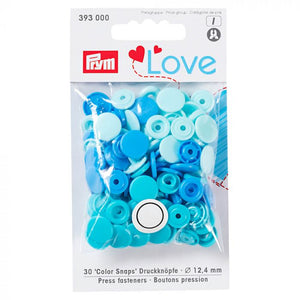 Prym Love Druckknöpfe 12,4 mm blau 30 Stück