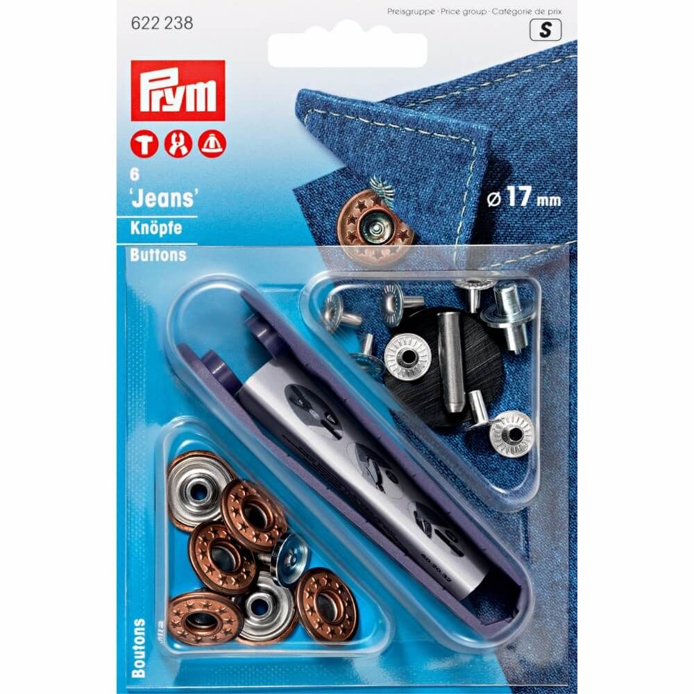 Prym Jeans-Knöpfe Sterne17 mm altkupfer