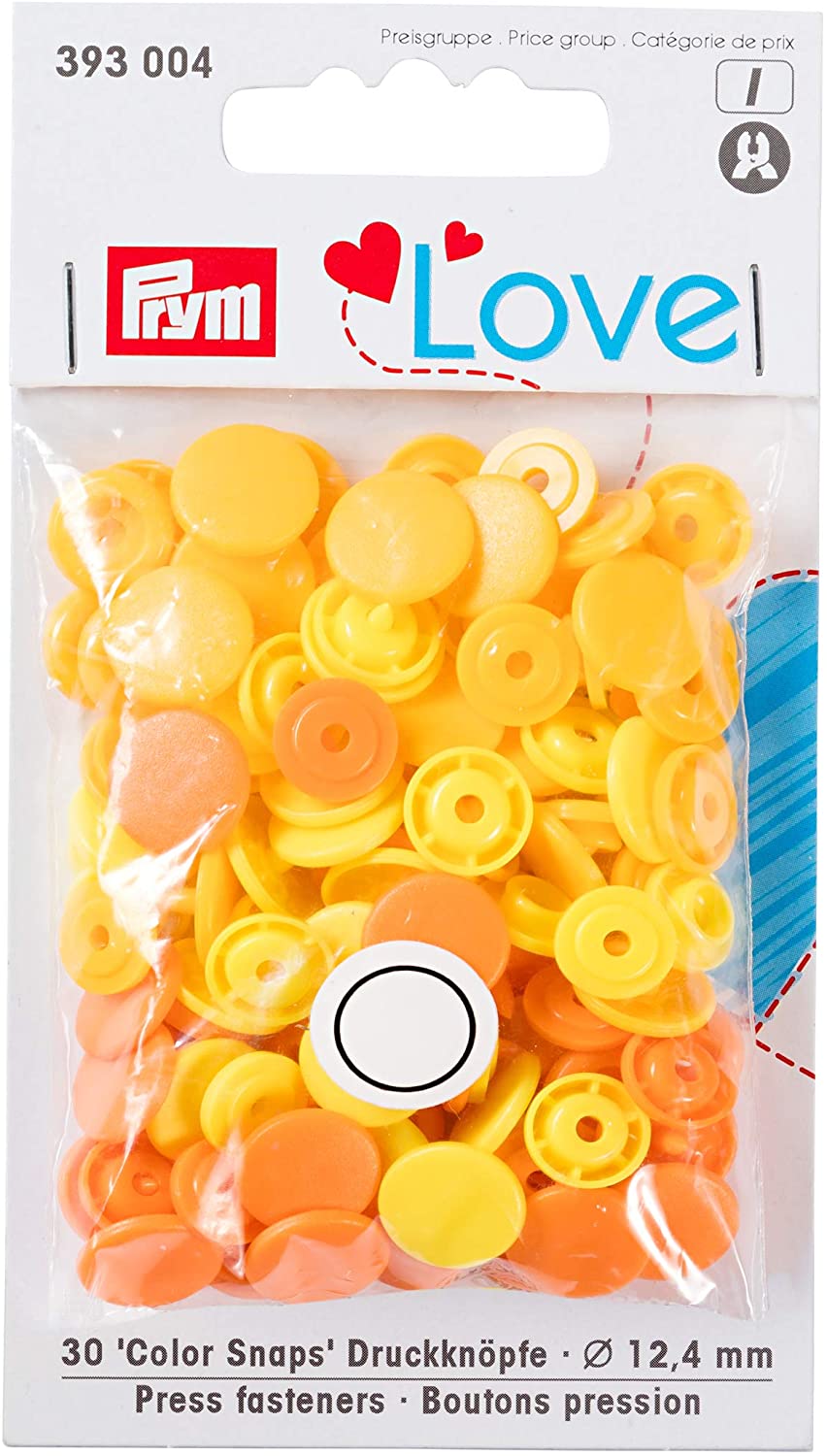 Prym Love Druckknöpfe 12,4 mm gelb 30 Stück