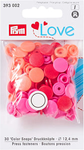 Prym Love Druckknöpfe 12,4 mm rot, rosa 30 Stück