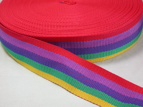 Gurtband, 5 cm breit, Regenbogen