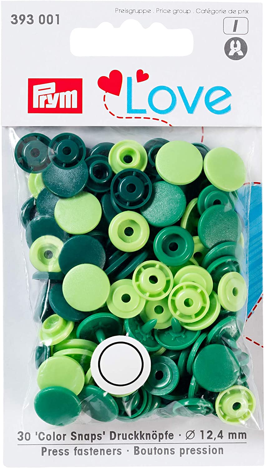 Prym Love Druckknöpfe 12,4 mm grün 30 Stück